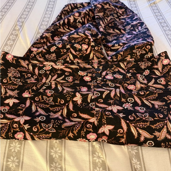 Terra and Sky Floral Patterned Pants Size 1X - Picture 3 of 4